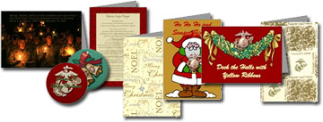 Unites States Marine Corps Christmas Cards and Ornaments