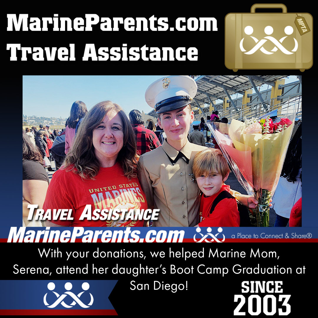 Marine Parents USMC Travel Assistance Boot Camp Graduation