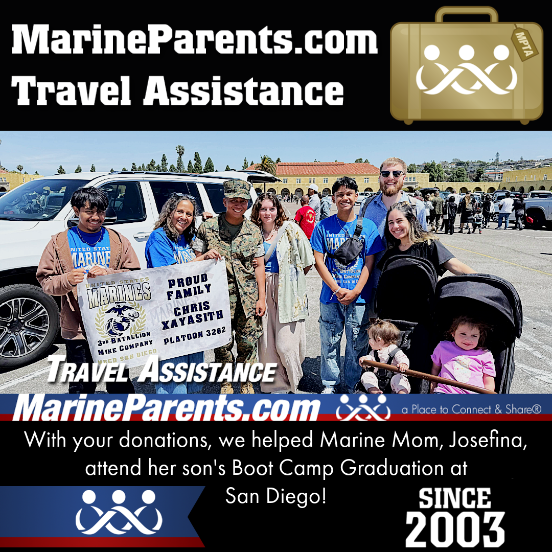 Marine Parents USMC Travel Assistance Boot Camp Graduation