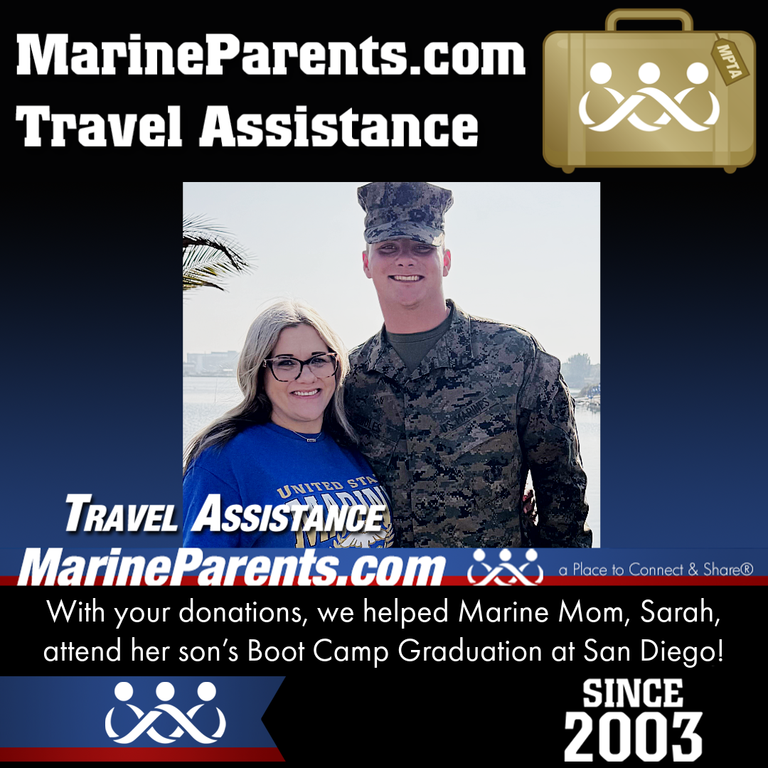 Marine Parents USMC Travel Assistance Boot Camp Graduation