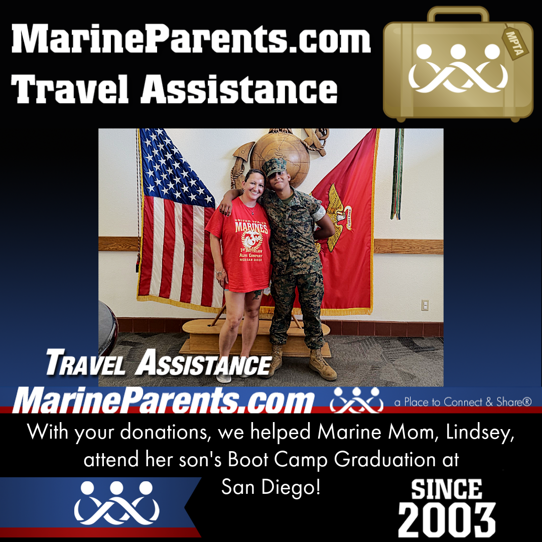 Marine Parents USMC Travel Assistance Boot Camp Graduation