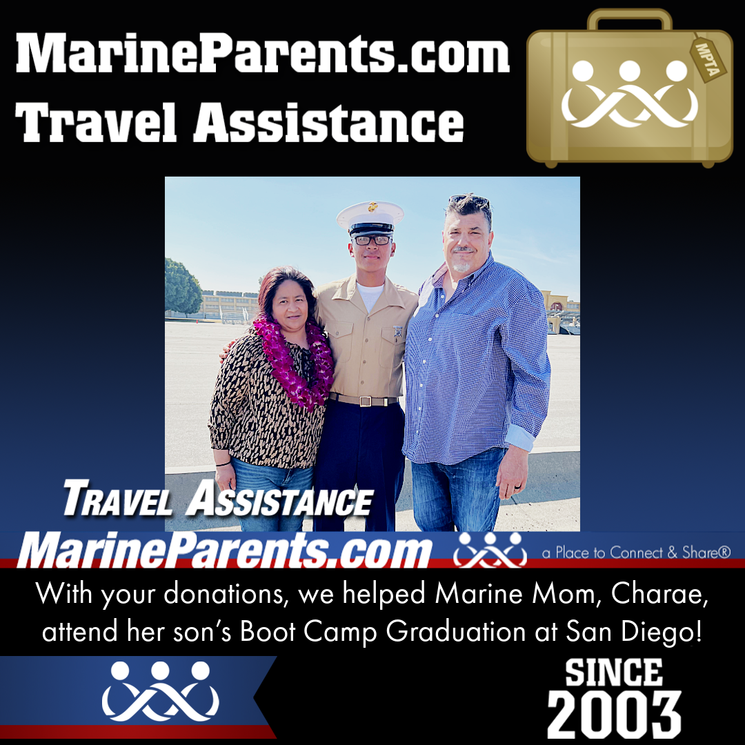 Marine Parents USMC Travel Assistance Boot Camp Graduation