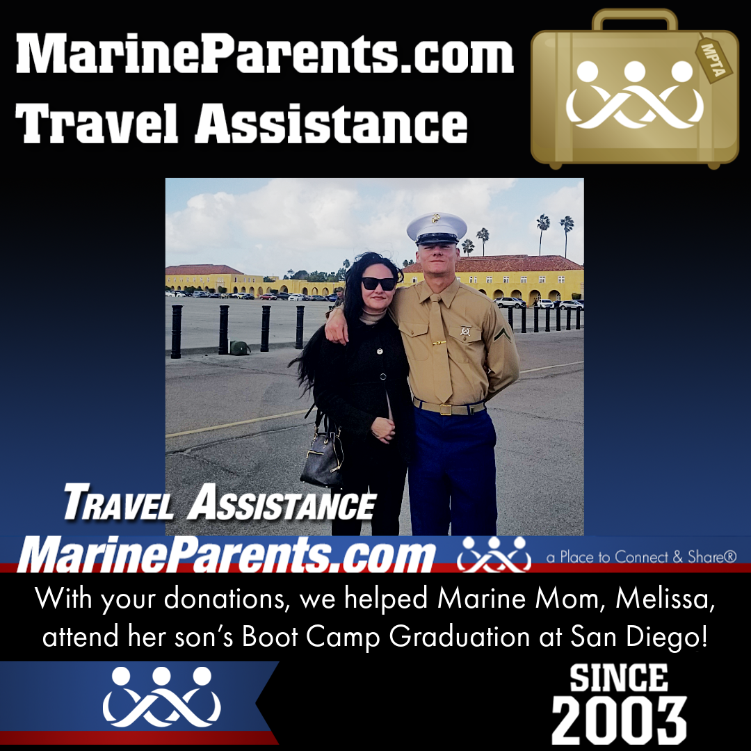 Marine Parents USMC Travel Assistance Boot Camp Graduation