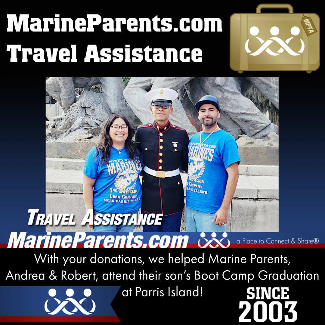 Marine Parents USMC Travel Assistance Boot Camp Graduation