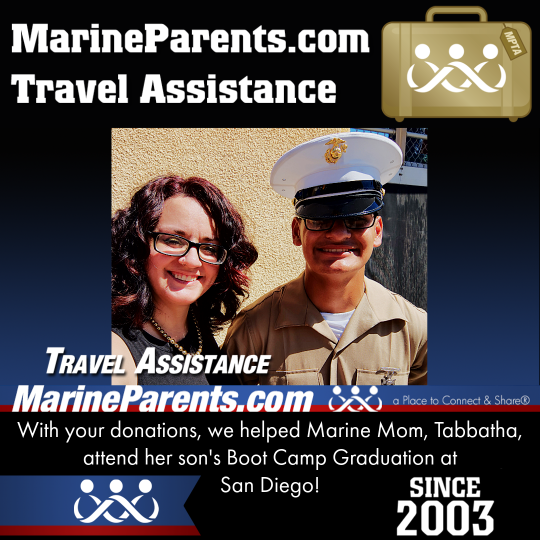 Marine Parents USMC Travel Assistance Boot Camp Graduation