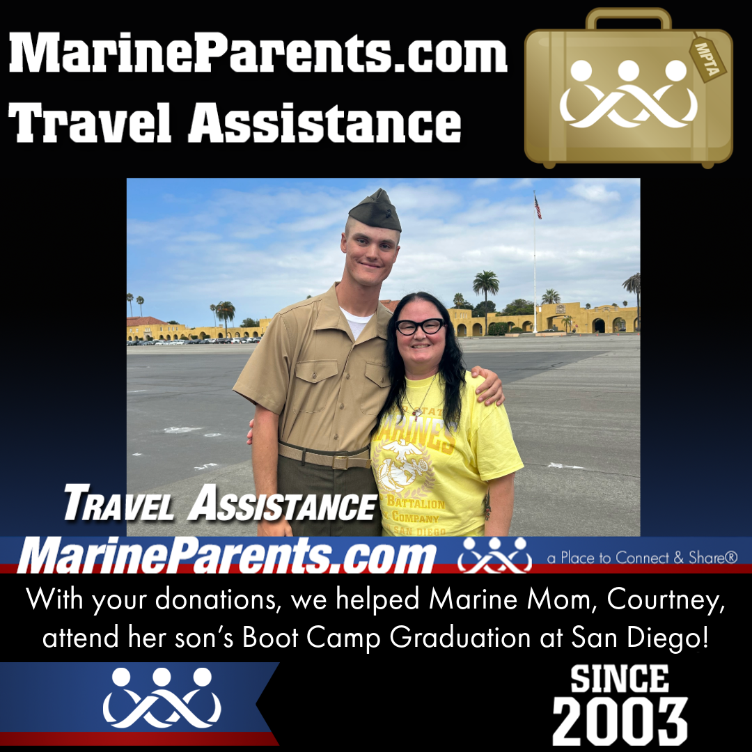 Marine Parents USMC Travel Assistance Boot Camp Graduation