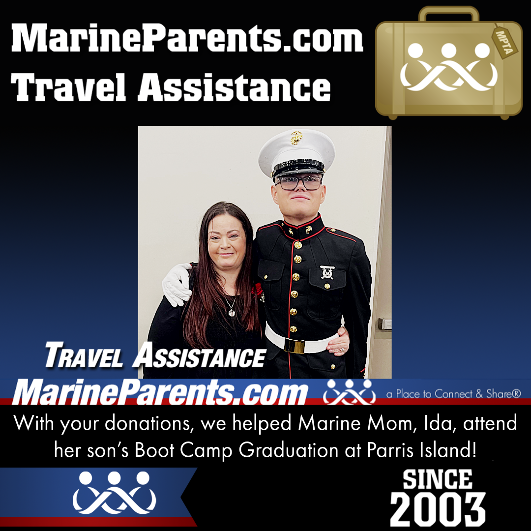 Marine Parents USMC Travel Assistance Boot Camp Graduation