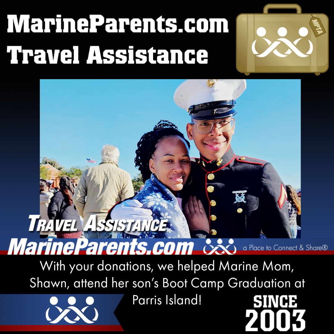 Marine Parents USMC Travel Assistance Boot Camp Graduation