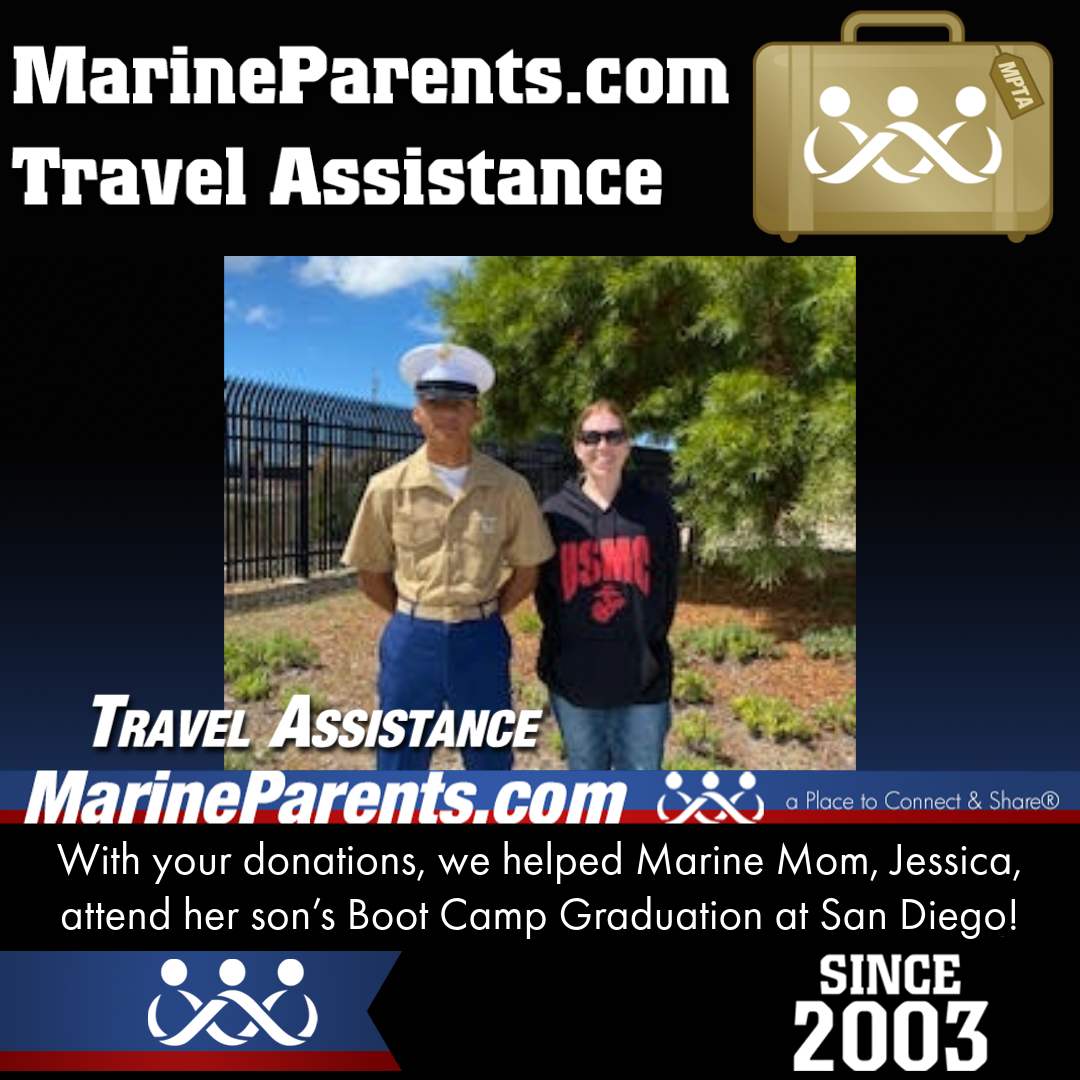 Marine Parents USMC Travel Assistance Boot Camp Graduation