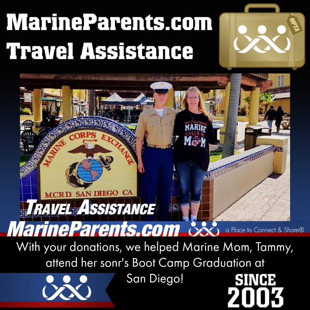 Marine Parents USMC Travel Assistance Boot Camp Graduation