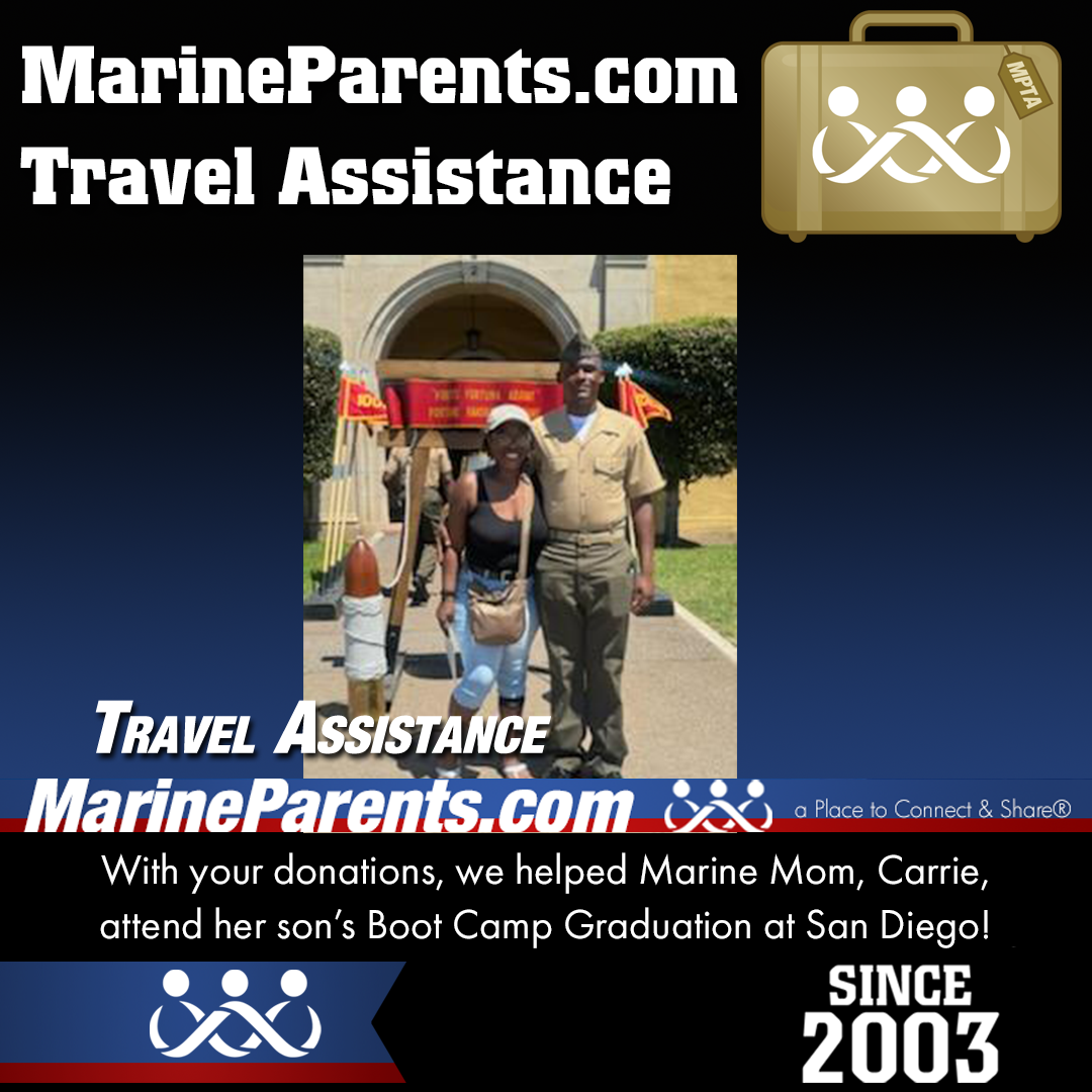 Marine Parents USMC Travel Assistance Boot Camp Graduation