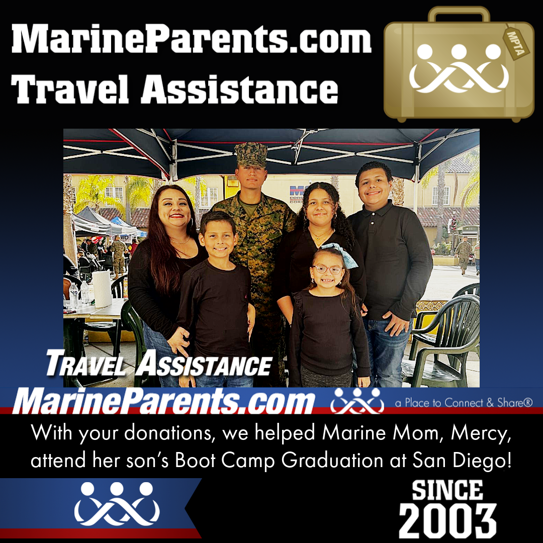 Marine Parents USMC Travel Assistance Boot Camp Graduation