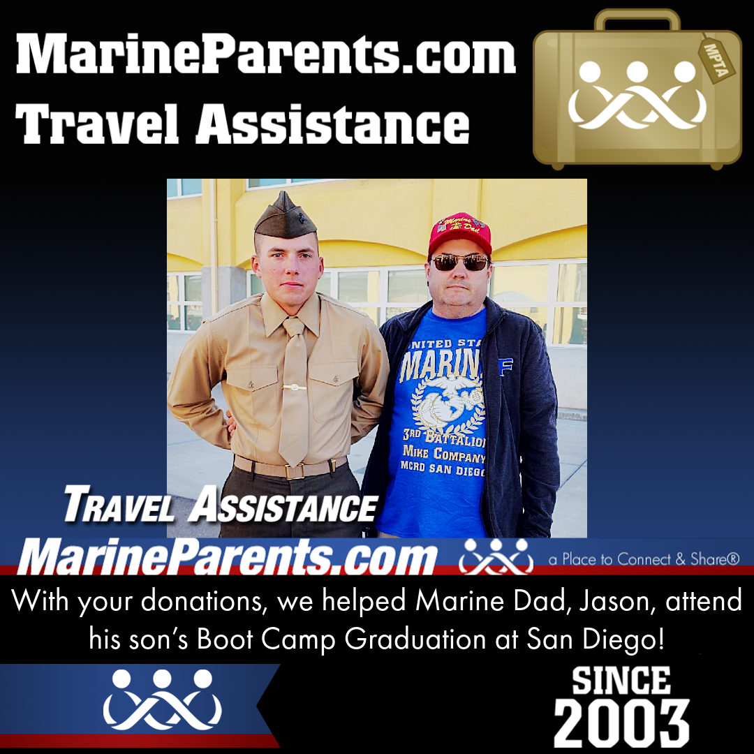 Marine Parents USMC Travel Assistance Boot Camp Graduation