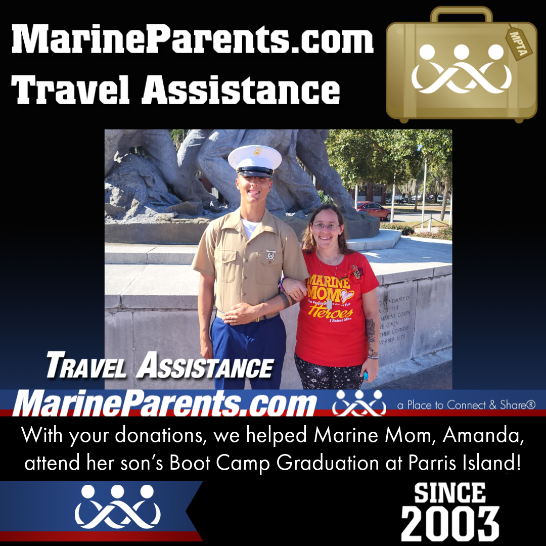 Marine Parents USMC Travel Assistance Boot Camp Graduation