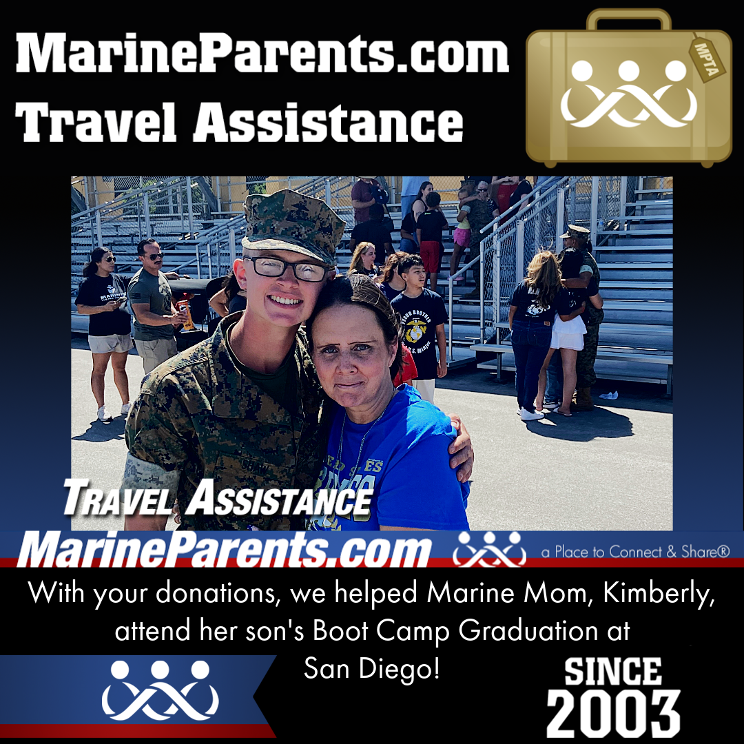 Marine Parents USMC Travel Assistance Boot Camp Graduation