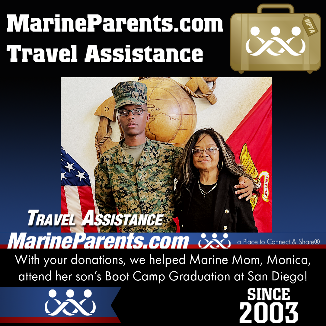 Marine Parents USMC Travel Assistance Boot Camp Graduation