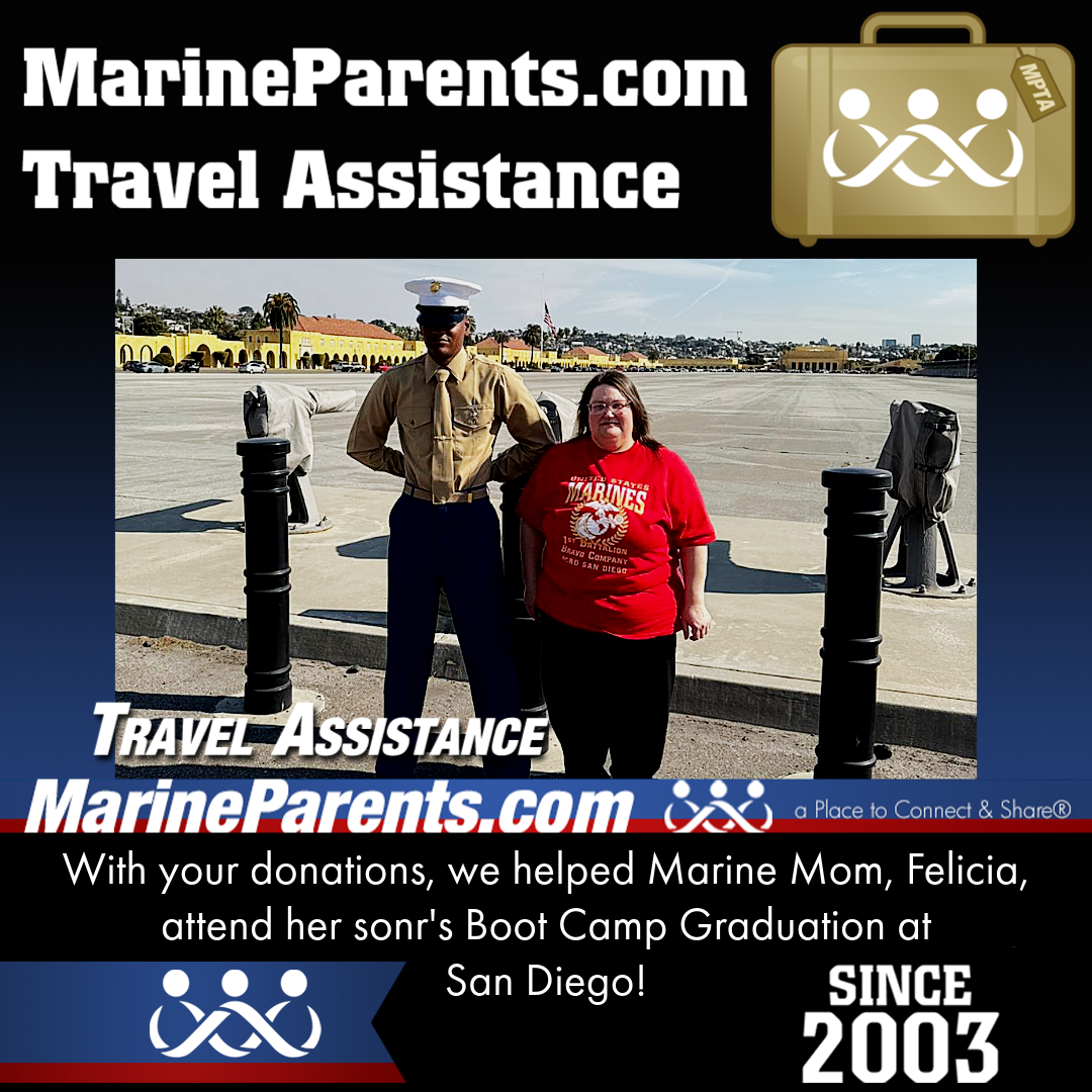 Marine Parents USMC Travel Assistance Boot Camp Graduation