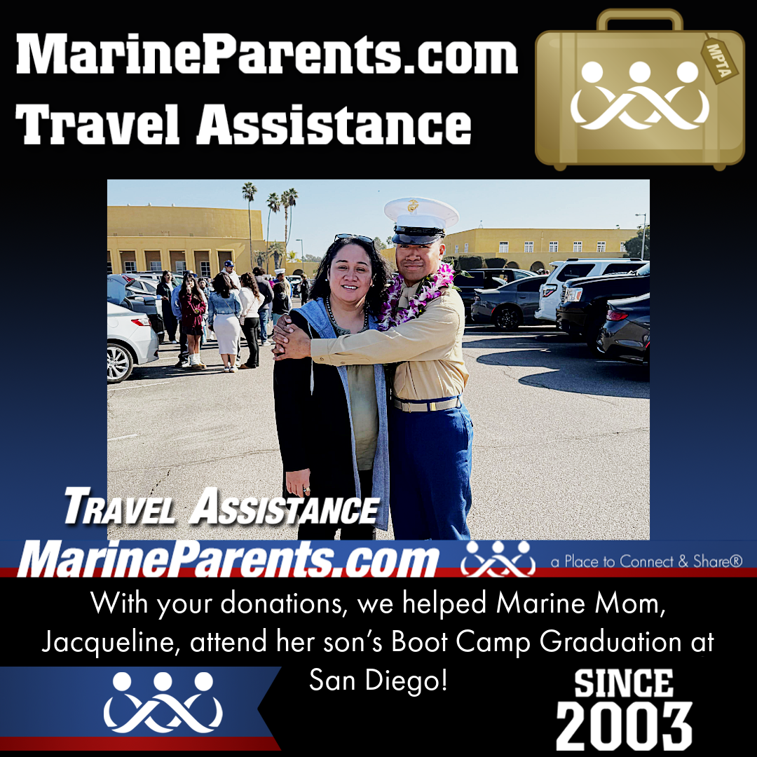 Marine Parents USMC Travel Assistance Boot Camp Graduation