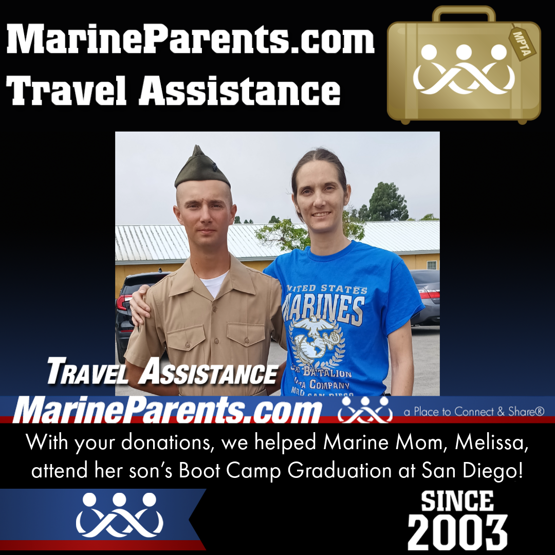 Marine Parents USMC Travel Assistance Boot Camp Graduation