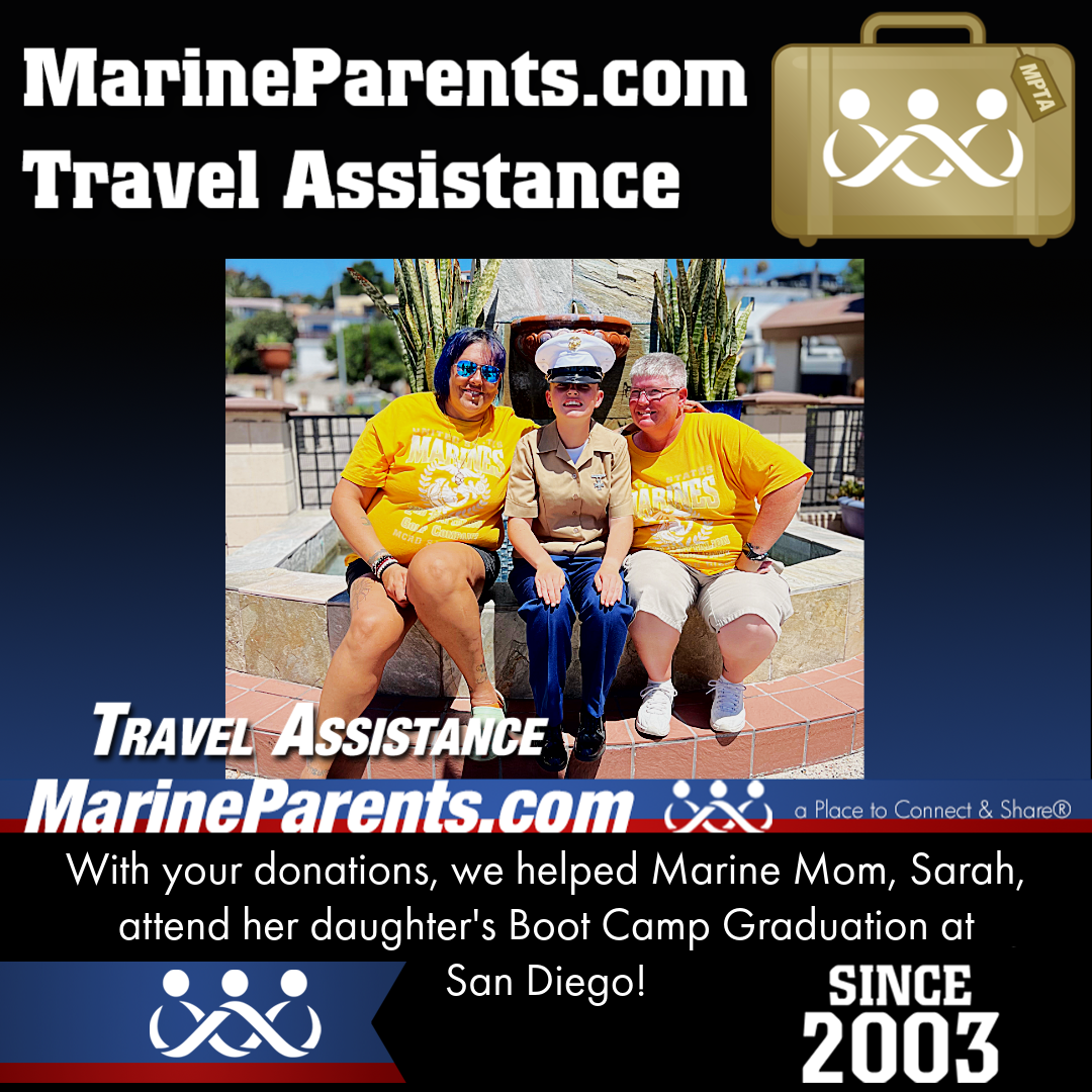 Marine Parents USMC Travel Assistance Boot Camp Graduation