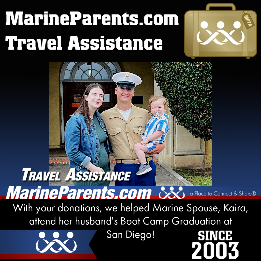 Marine Parents USMC Travel Assistance Boot Camp Graduation