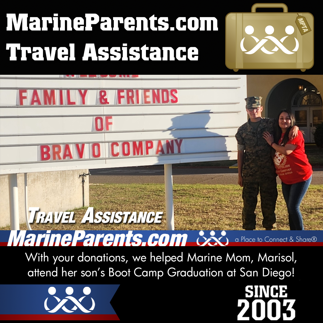 Marine Parents USMC Travel Assistance Boot Camp Graduation