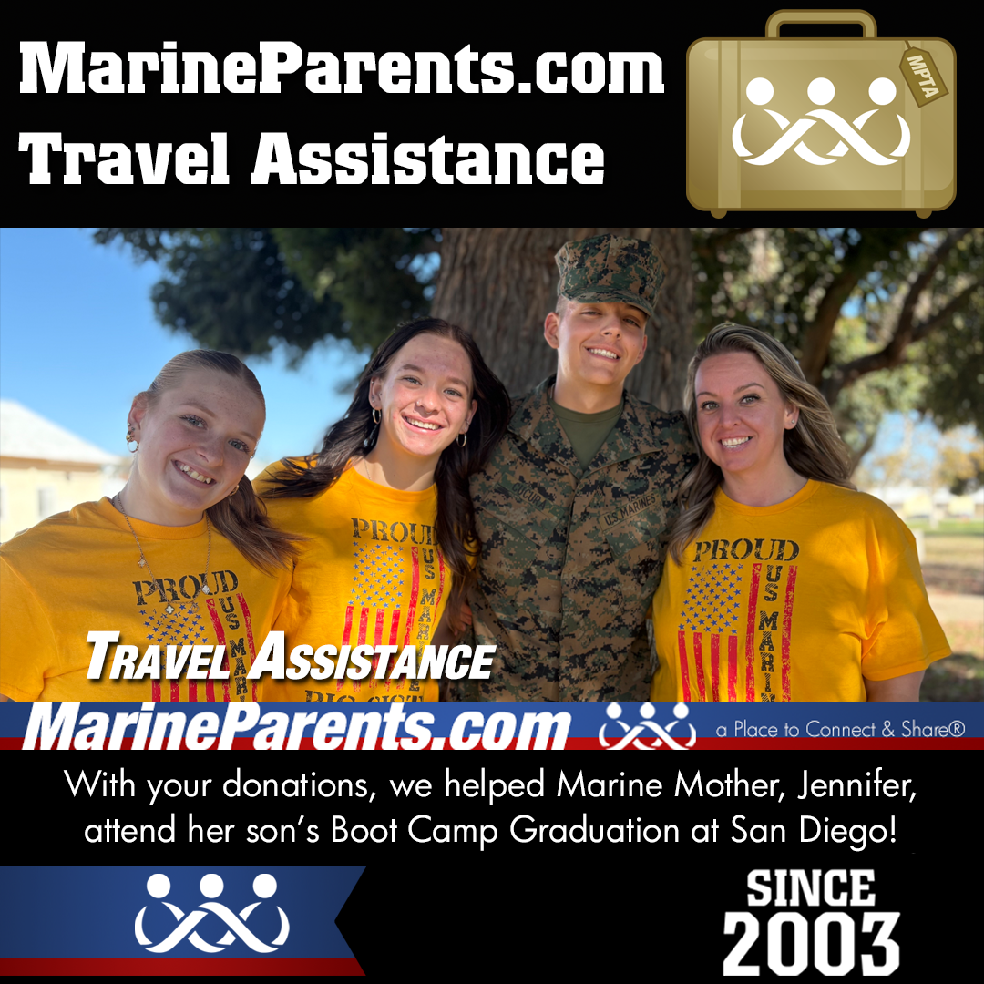 Marine Parents USMC Travel Assistance Boot Camp Graduation