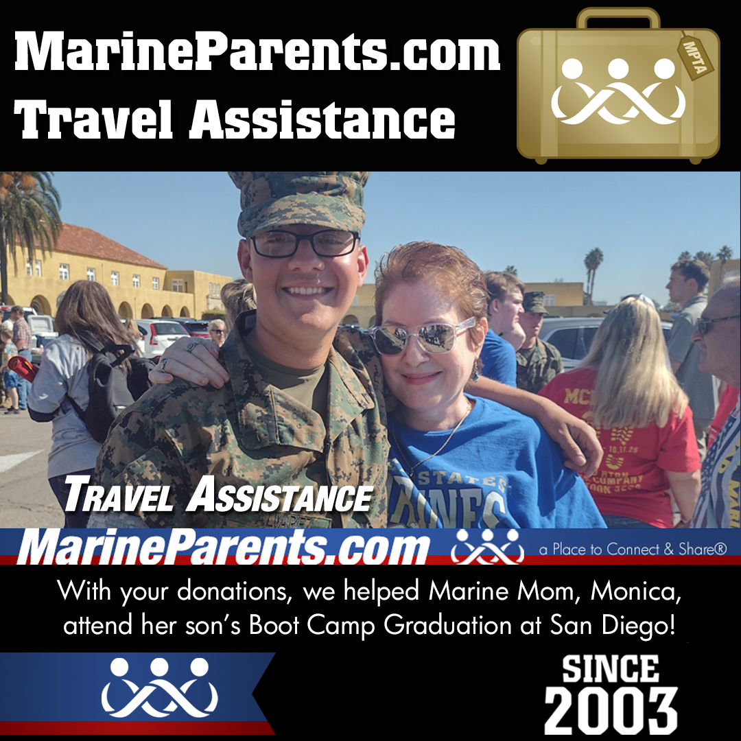 Marine Parents USMC Travel Assistance Boot Camp Graduation