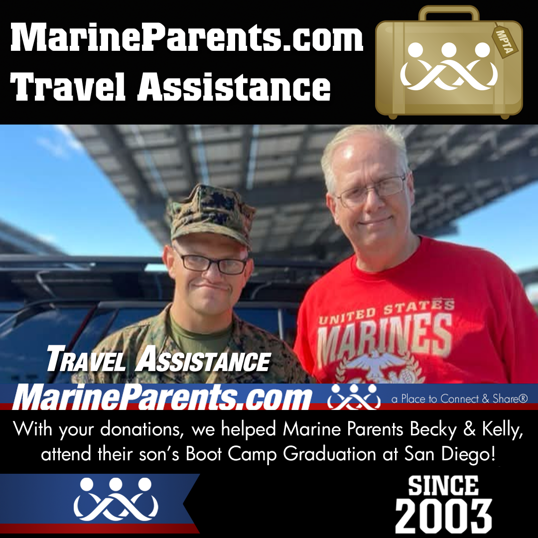 Marine Parents USMC Travel Assistance Boot Camp Graduation