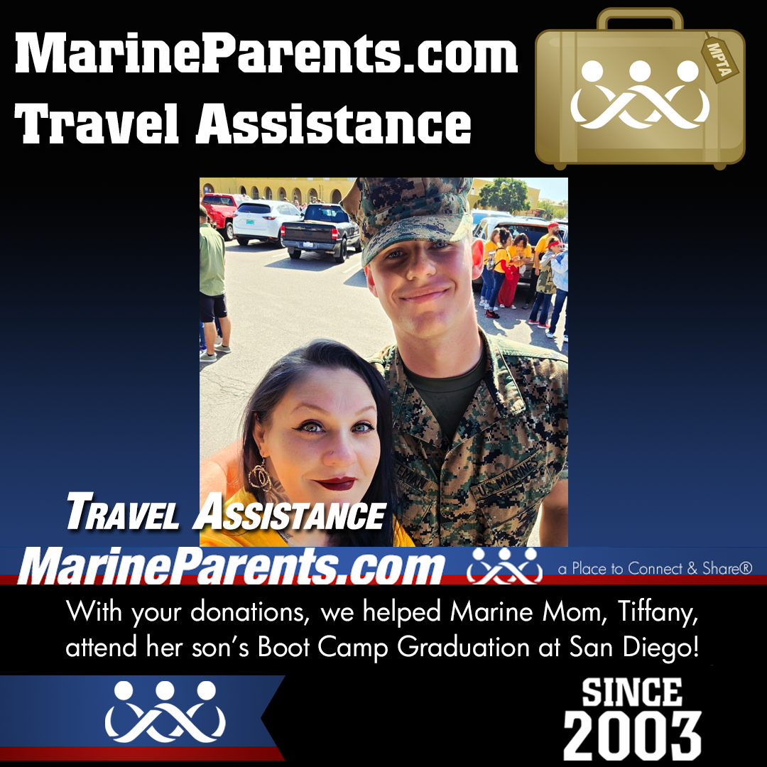 Marine Parents USMC Travel Assistance Boot Camp Graduation