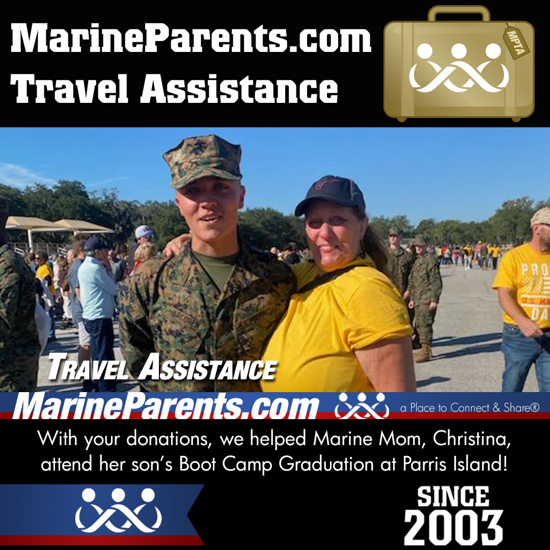 Marine Parents USMC Travel Assistance Boot Camp Graduation