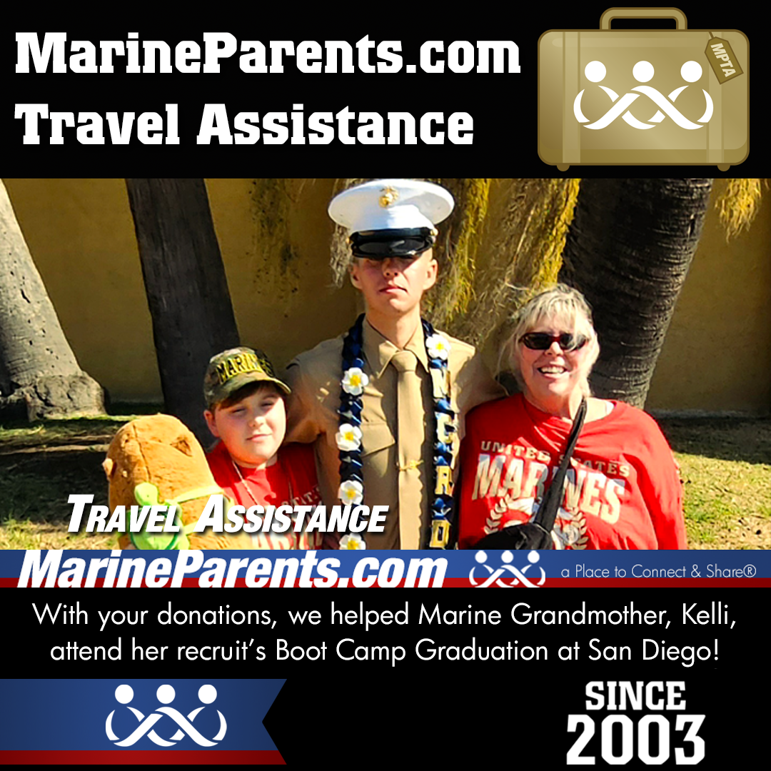 Marine Parents USMC Travel Assistance Boot Camp Graduation