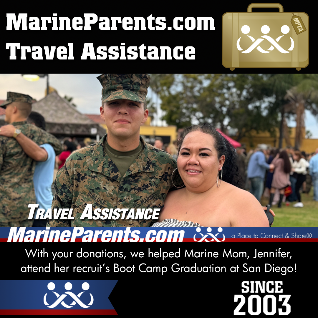 Marine Parents USMC Travel Assistance Boot Camp Graduation