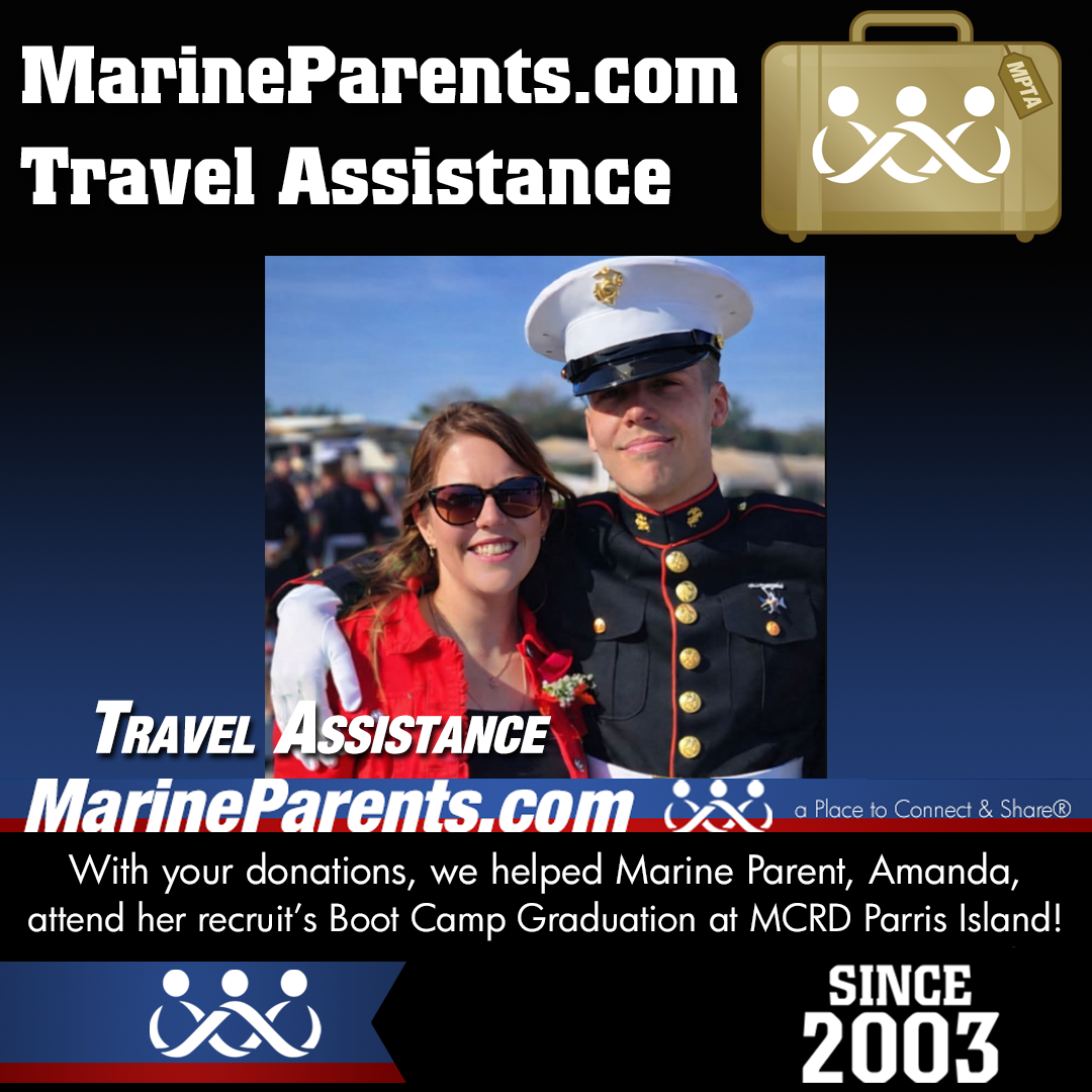 Marine Parents USMC Travel Assistance Boot Camp Graduation