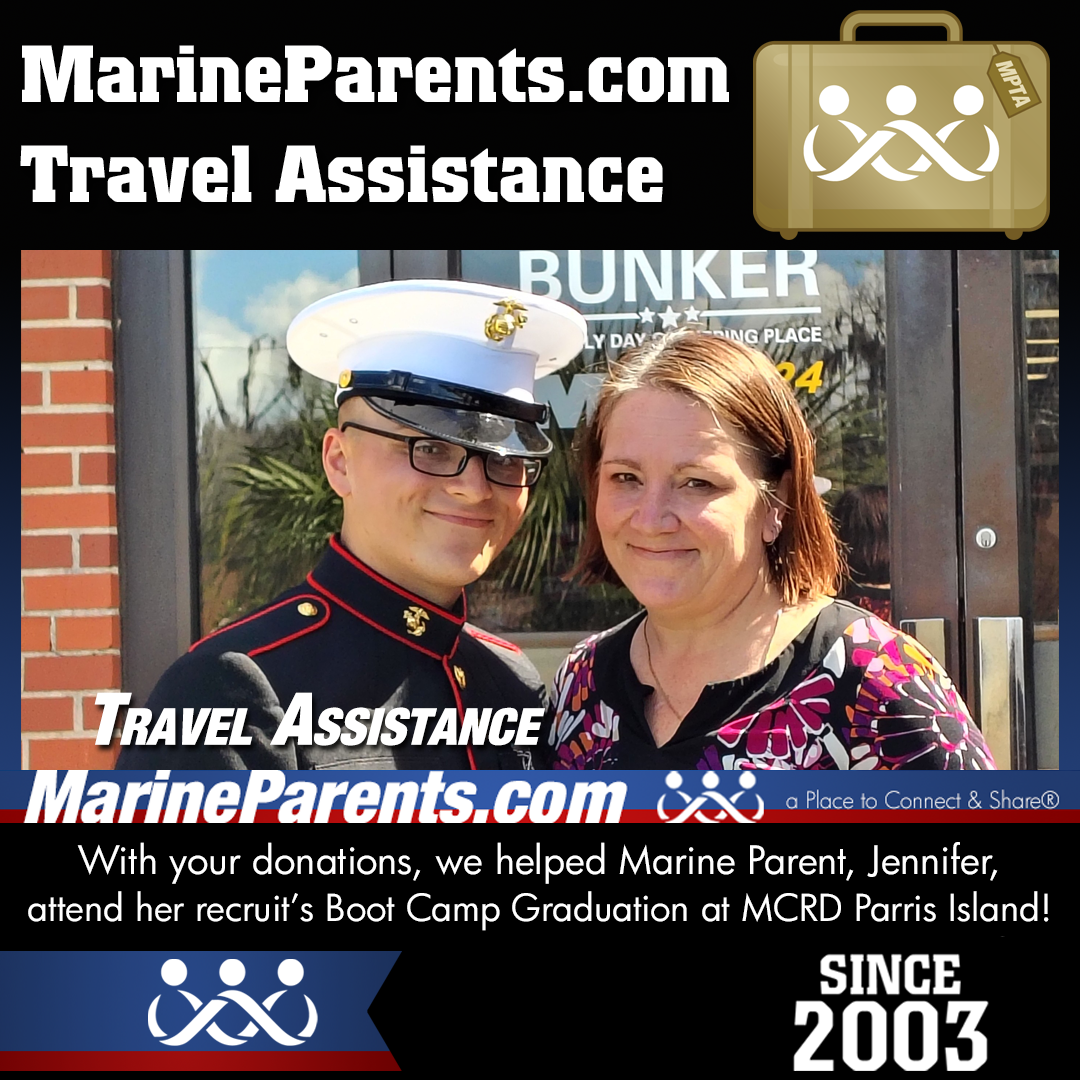 Marine Parents USMC Travel Assistance Boot Camp Graduation