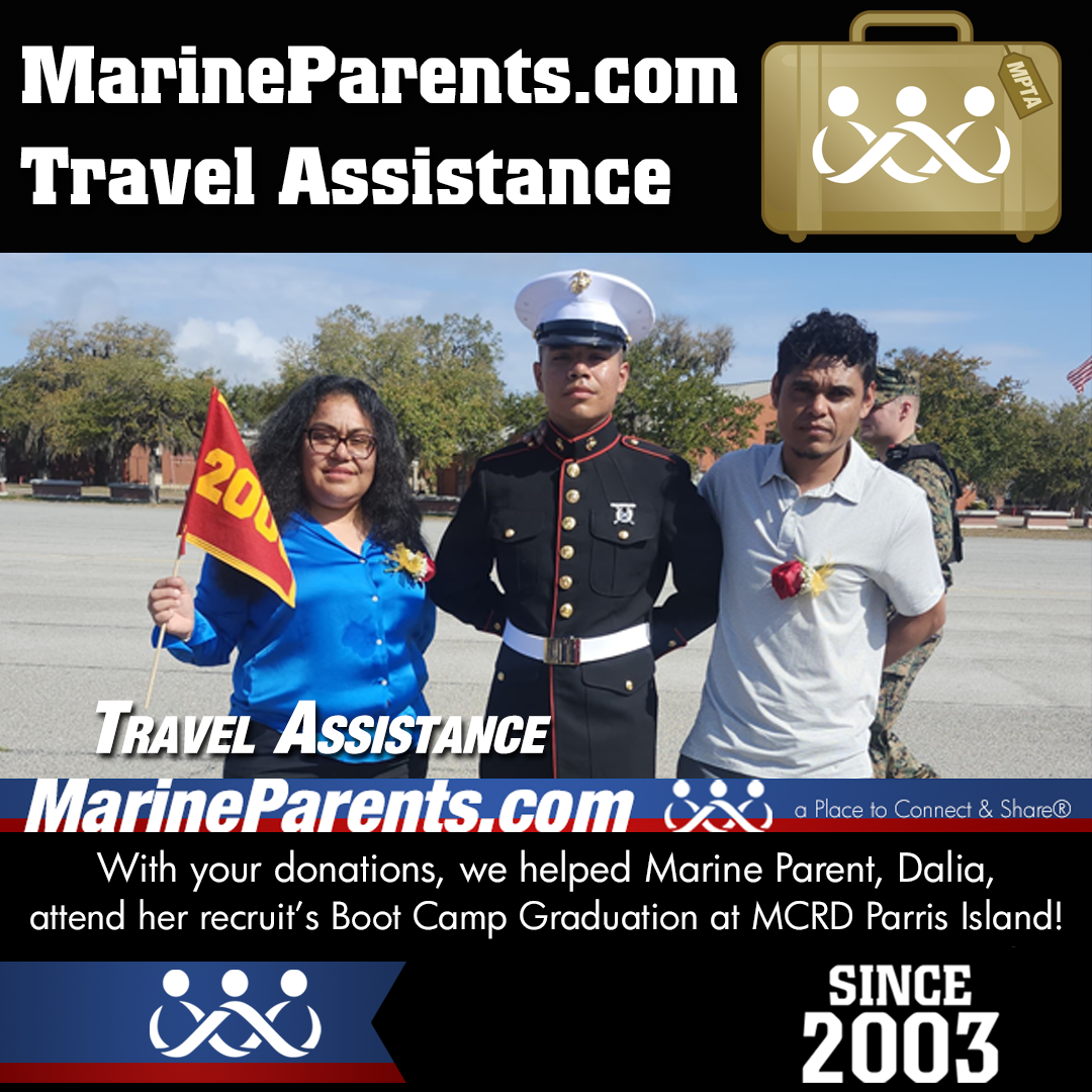 Marine Parents USMC Travel Assistance Boot Camp Graduation