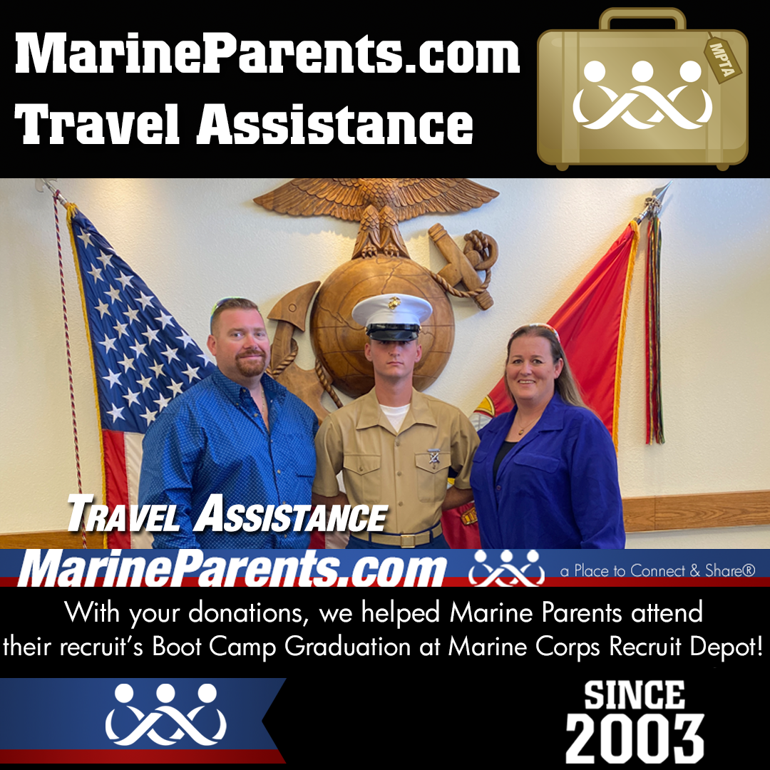 Marine Parents USMC Travel Assistance Boot Camp Graduation