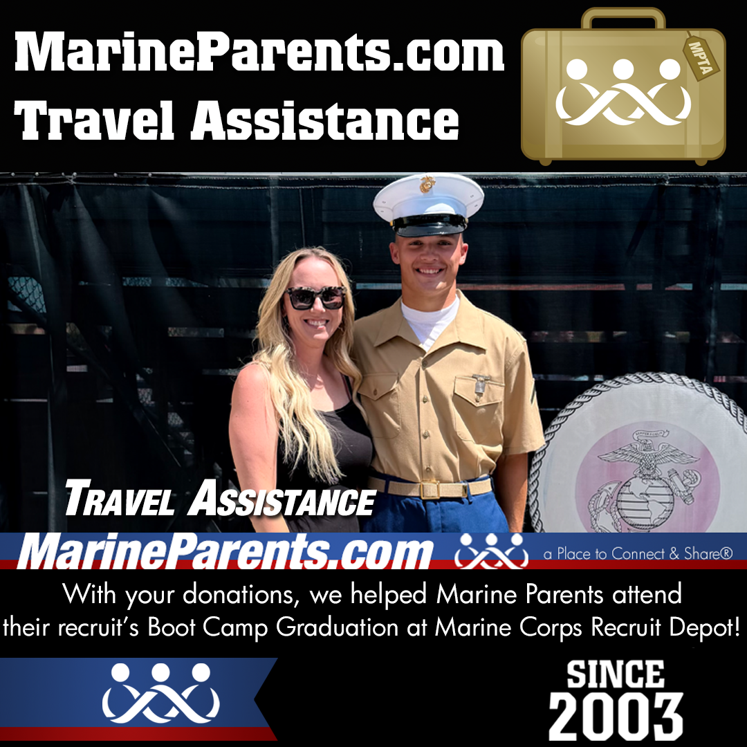 Marine Parents USMC Travel Assistance Boot Camp Graduation