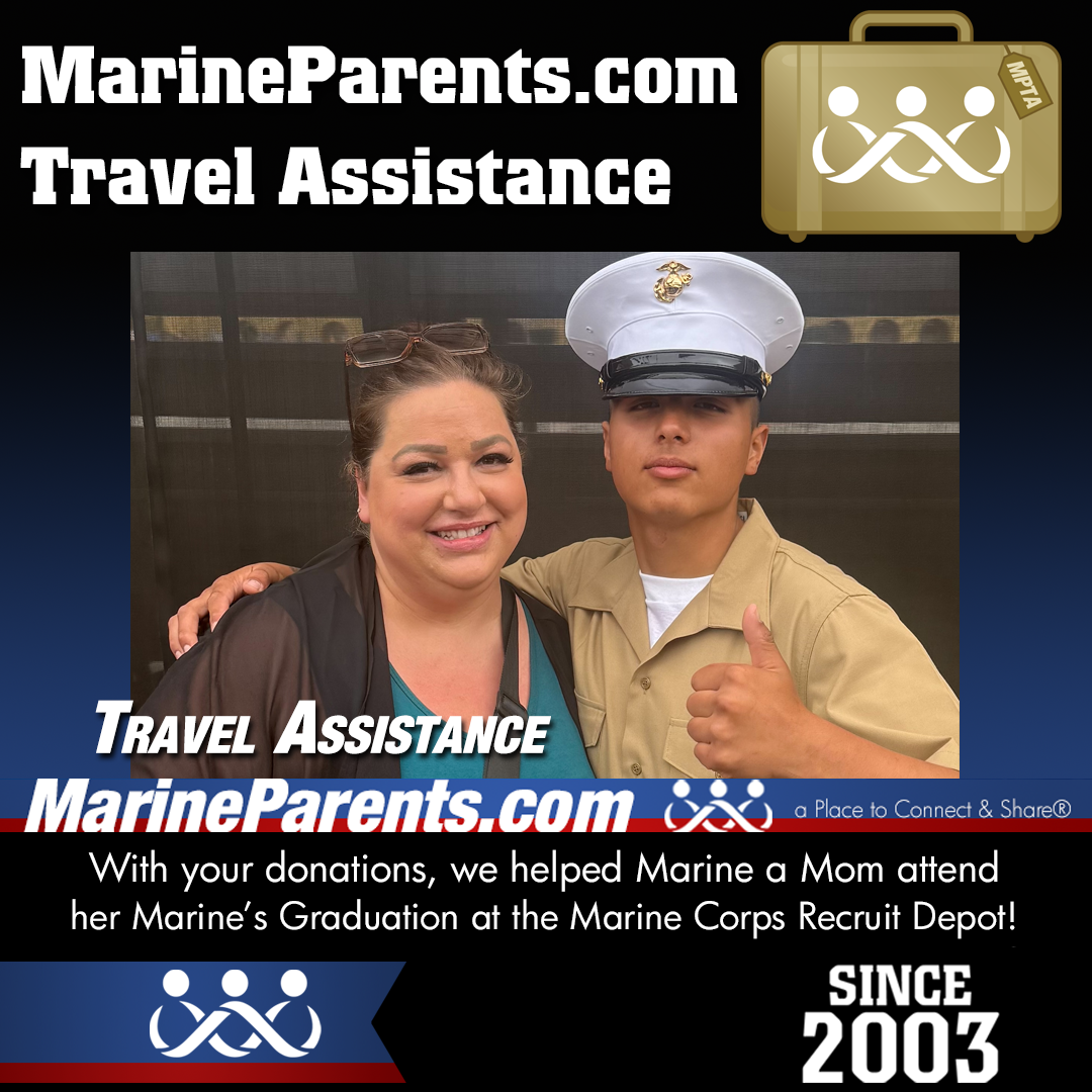 Marine Parents USMC Travel Assistance Boot Camp Graduation