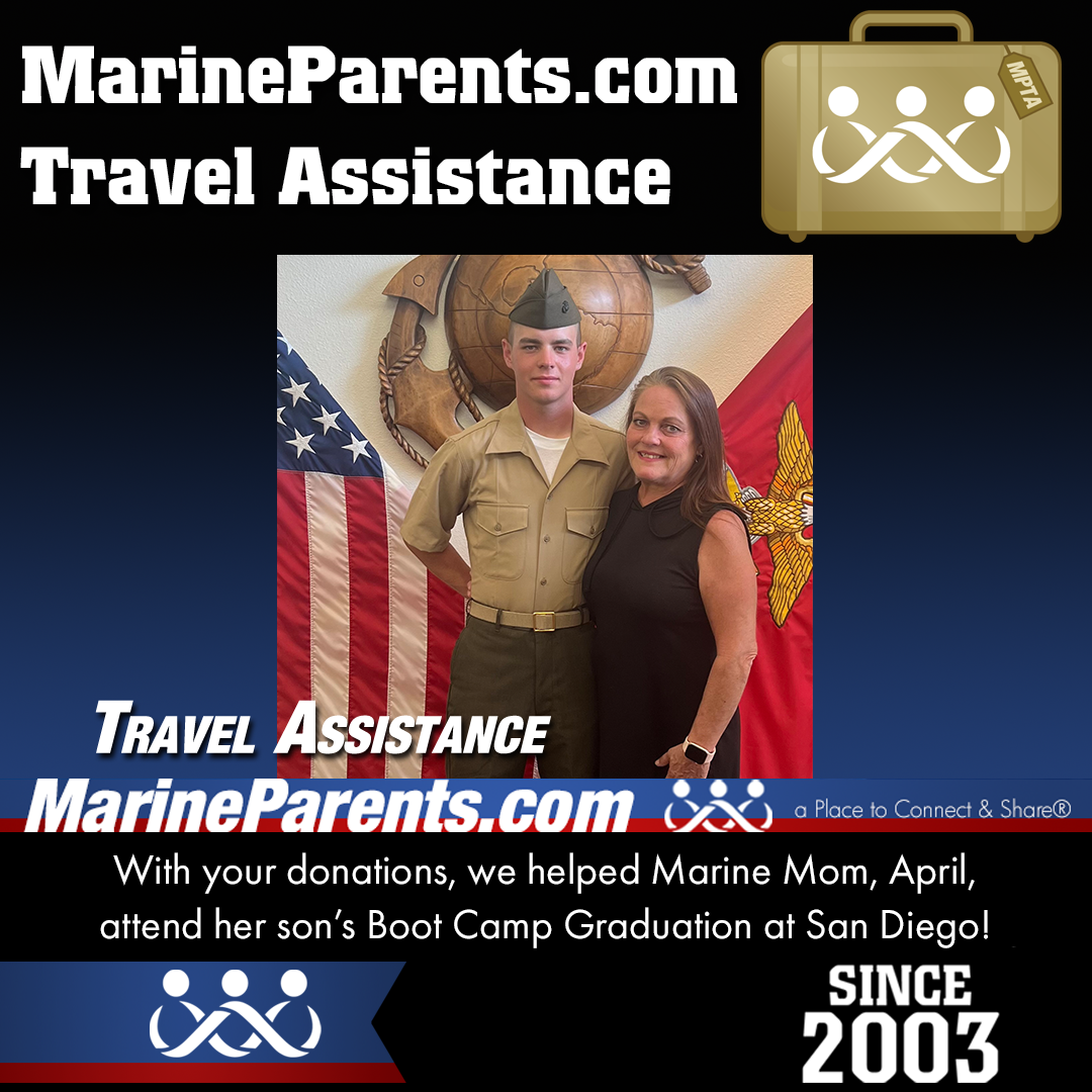 Marine Parents USMC Travel Assistance Boot Camp Graduation