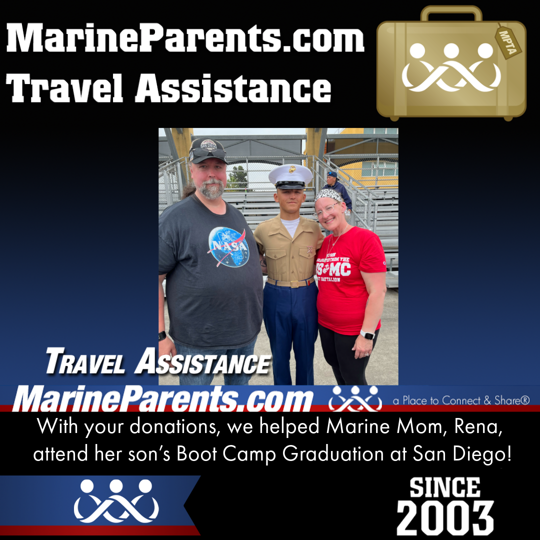 Marine Parents USMC Travel Assistance Boot Camp Graduation