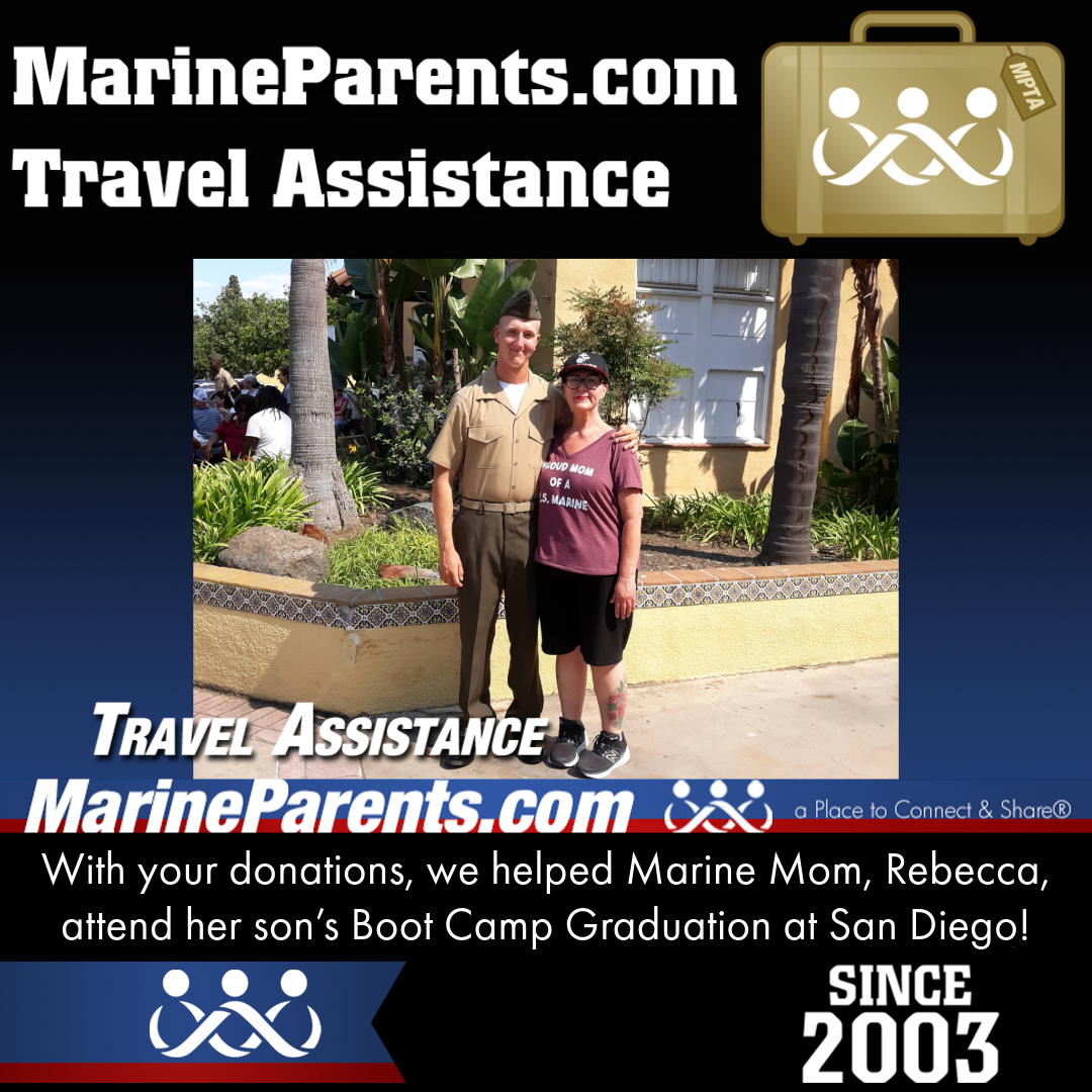 Marine Parents USMC Travel Assistance Boot Camp Graduation