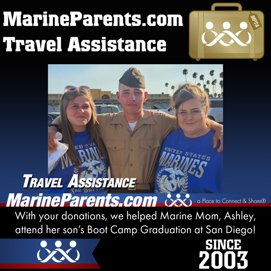 Marine Parents USMC Travel Assistance Boot Camp Graduation