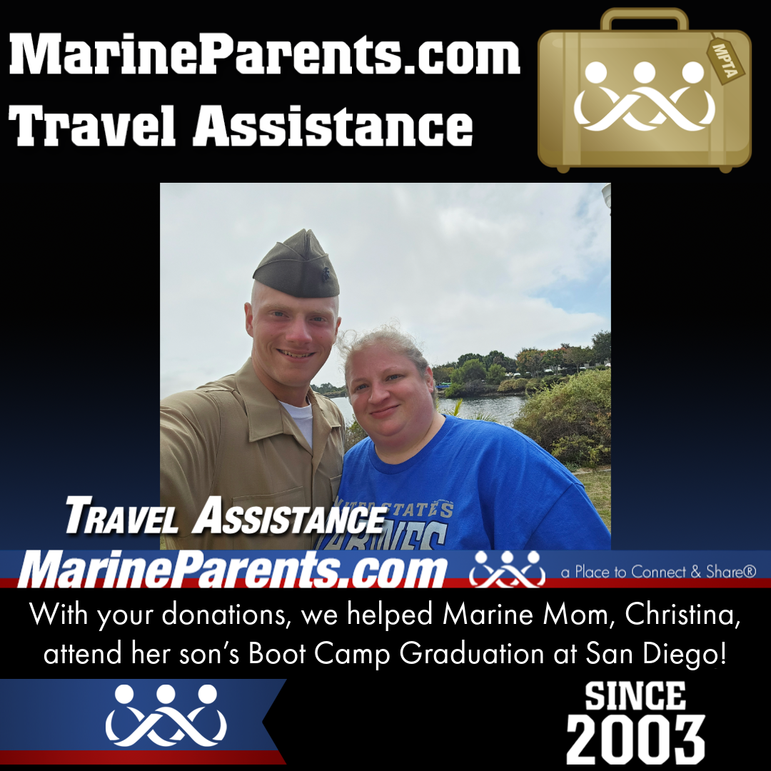 Marine Parents USMC Travel Assistance Boot Camp Graduation