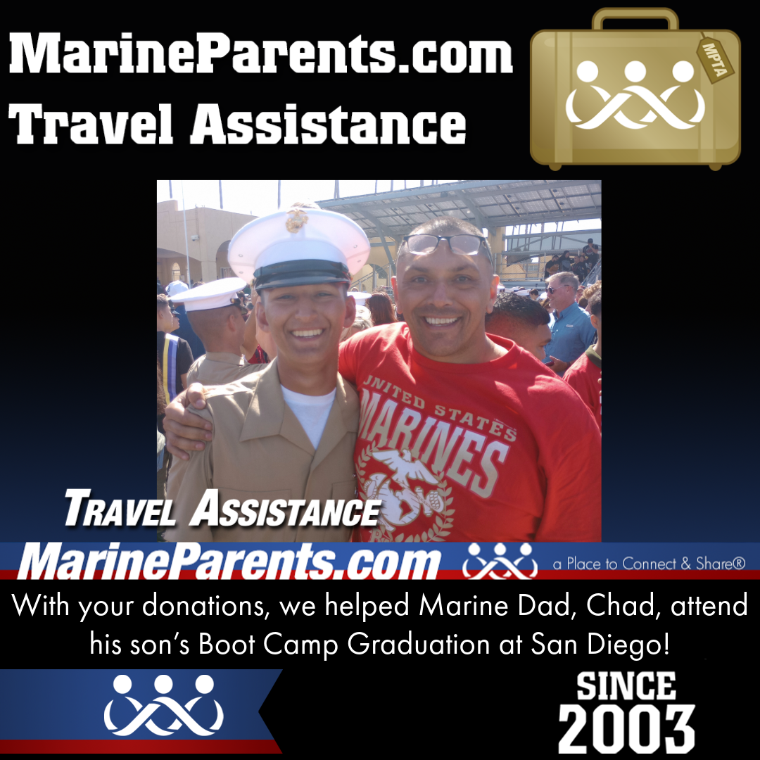 Marine Parents USMC Travel Assistance Boot Camp Graduation