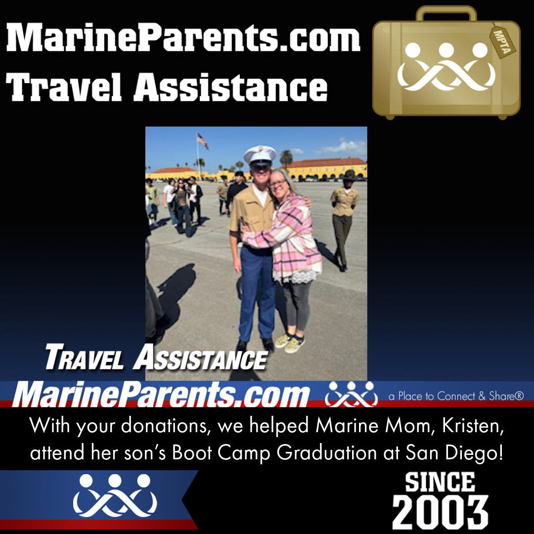 Marine Parents USMC Travel Assistance Boot Camp Graduation