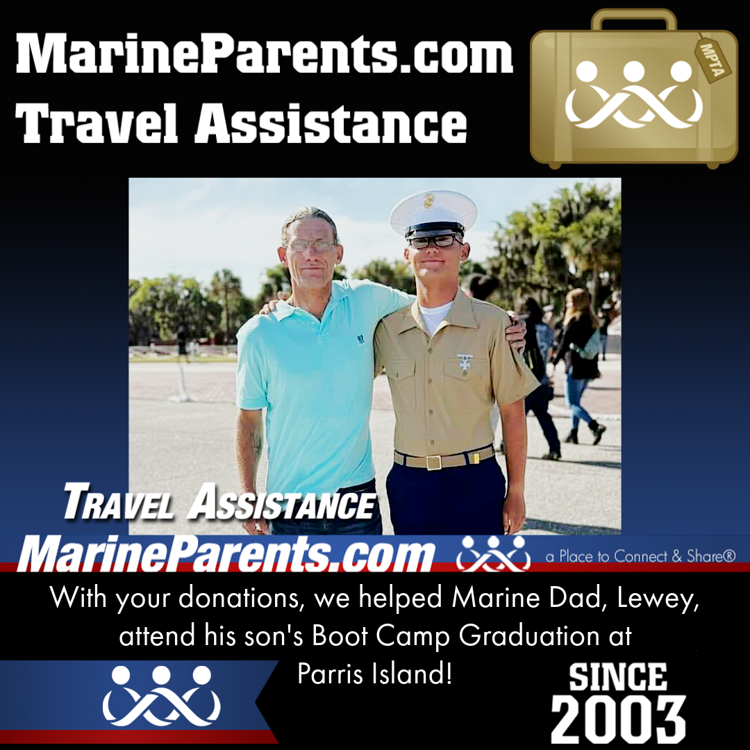 Marine Parents USMC Travel Assistance Boot Camp Graduation