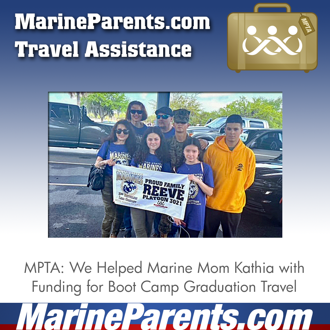 Marine Parents USMC Travel Assistance Boot Camp Graduation