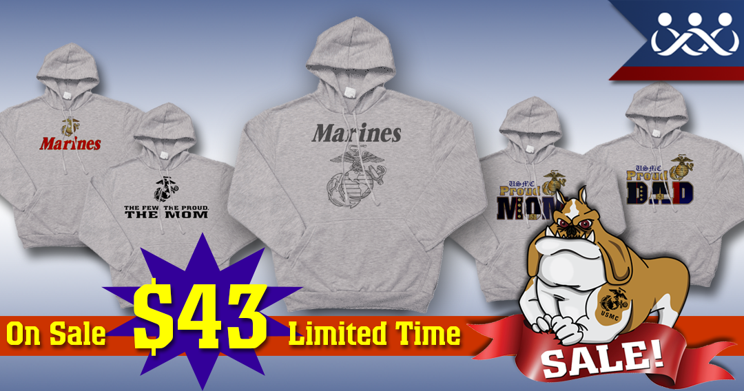$43 SALE Marine Corps Pullover Hoodies