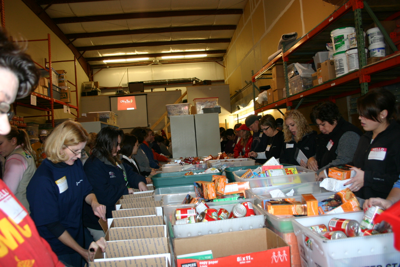 The Care Package Project in our new warehouse from MarineParents.com, 2009